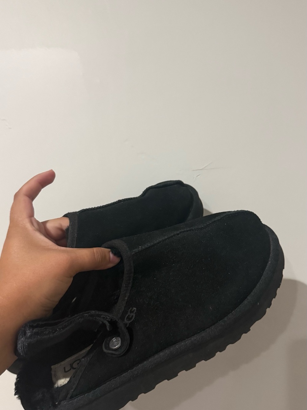 UGG Womens Black Suede Slip-On Casual Shoes